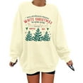 thumbnail image 1 of KimSoong Womens White Christmas Sweatshirt Crew Neck Christmas Tree Graphic Shirts Oversized Xmas Pullover Sweater, 1 of 6