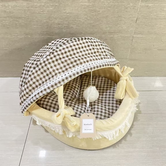 KimSunTi Pet furniture,Small Dog Bed, Cat Beds for Indoor Cats Washable, Cozy Cat Cave Bed, Non-Slip Cat Beds, Calming Dog Bed with Hooded Cover, Dog Bed with Cover for Small Medium Pets
