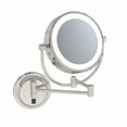 thumbnail image 1 of Aptations 9" LED Round Mirror - 1X & 5X Magnification | Switchable Cool & Warm Light | Hardwired LED Arm Wall Mirror | Makeup Mirror for Vanity, Bedroom, Bathroom | Energy Efficient (Polished Nickel), 1 of 8
