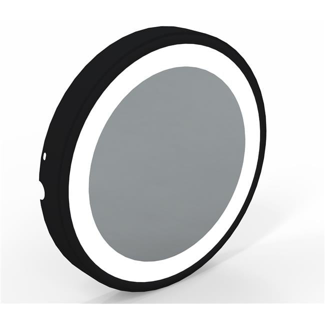 Matte Black 7x Magnifying LED Countertop Mirror