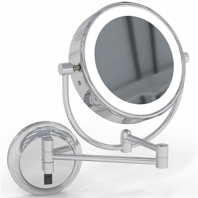 Neo Modern Chrome LED Wall Mounted Magnifying Mirror