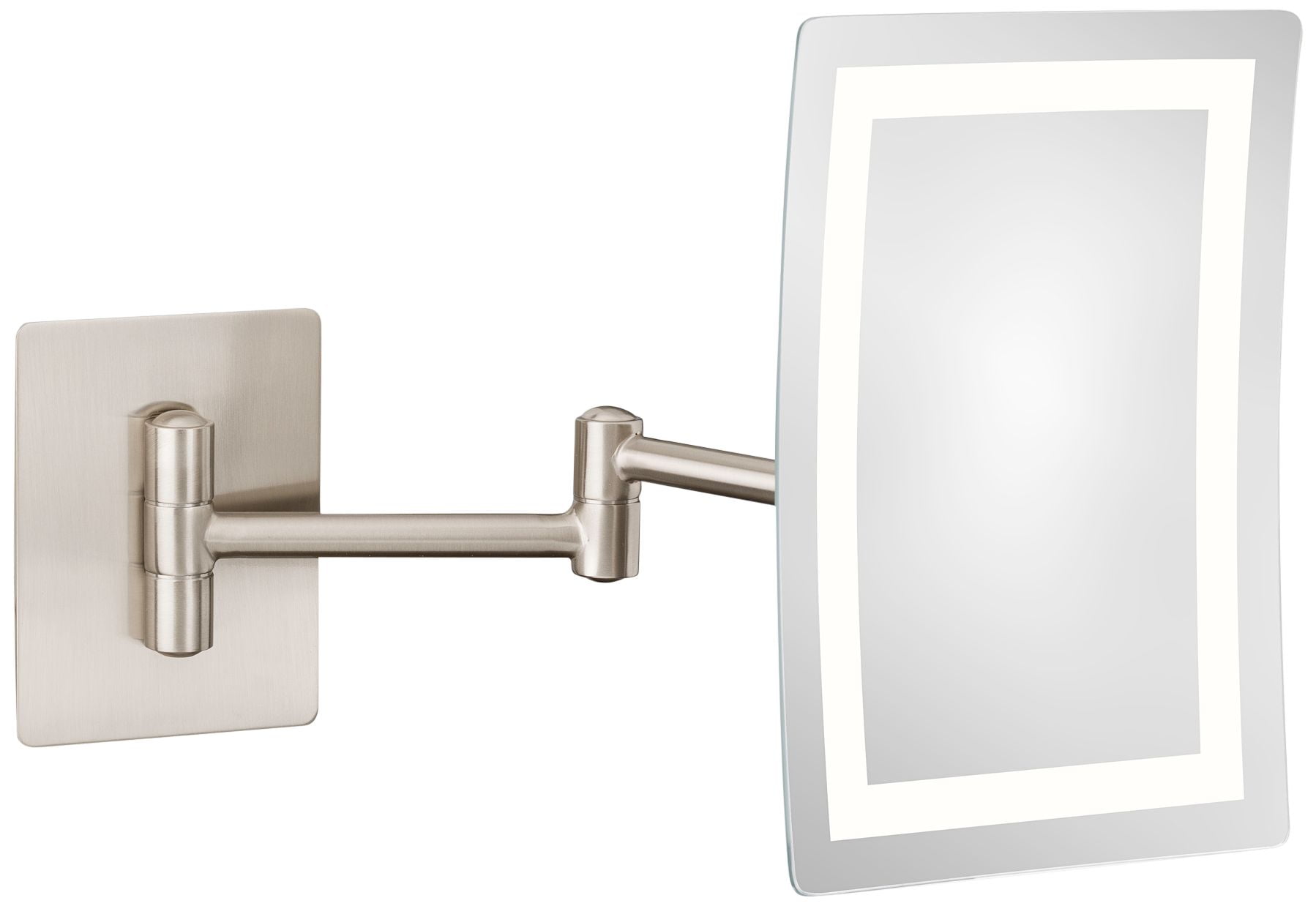 Brushed Nickel LED Wall Mounted Magnifying Mirror