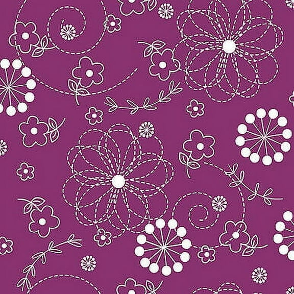 Kimberbell Basics Violet By Maywood Studios Cotton Fabric Sold by the Yard