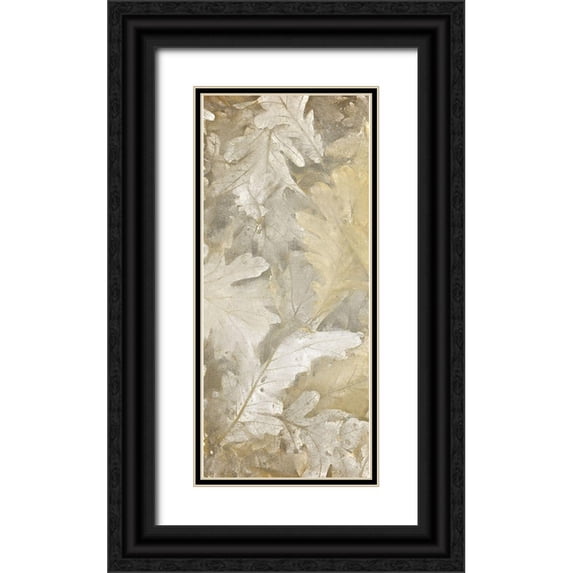 Kimberly, Allen 10x18 Black Ornate Wood Framed with Double Matting Museum Art Print Titled - Natural Leaves 1