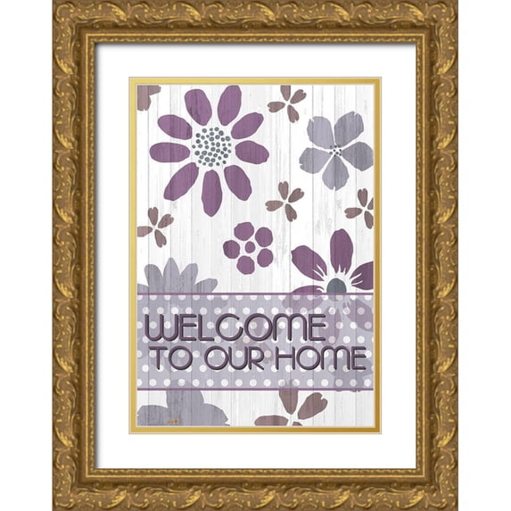 Kimberly, Allen 11x14 Gold Ornate Wood Framed with Double Matting Museum Art Print Titled - Welcome to Our Home