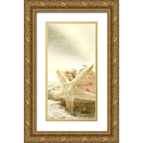 Kimberly, Allen 11x18 Gold Ornate Wood Framed with Double Matting Museum Art Print Titled - Starfish Beach 6 v2