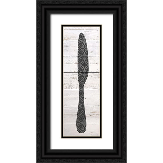 Kimberly, Allen 11x24 Black Ornate Wood Framed with Double Matting Museum Art Print Titled - Utensils 3