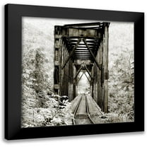 Kimberly, Allen 12x12 Black Modern Framed Museum Art Print Titled - Along the Tracks 1