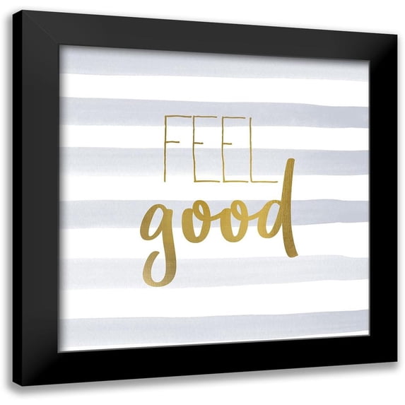 Kimberly, Allen 12x12 Black Modern Framed Museum Art Print Titled - Be Happy 2