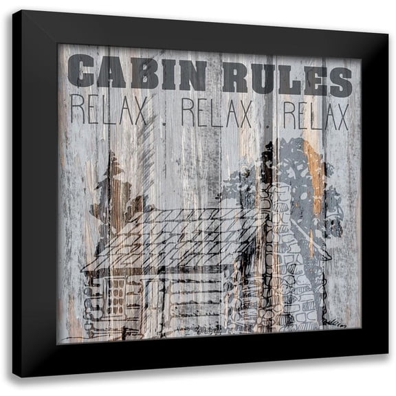 Kimberly, Allen 12x12 Black Modern Framed Museum Art Print Titled - Cabin Rules 1