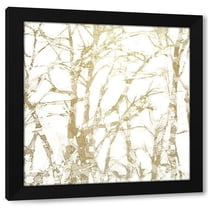 Allen Kimberly 12x12 Black Modern Wood Framed Wall Art Titled - Forest of Gold