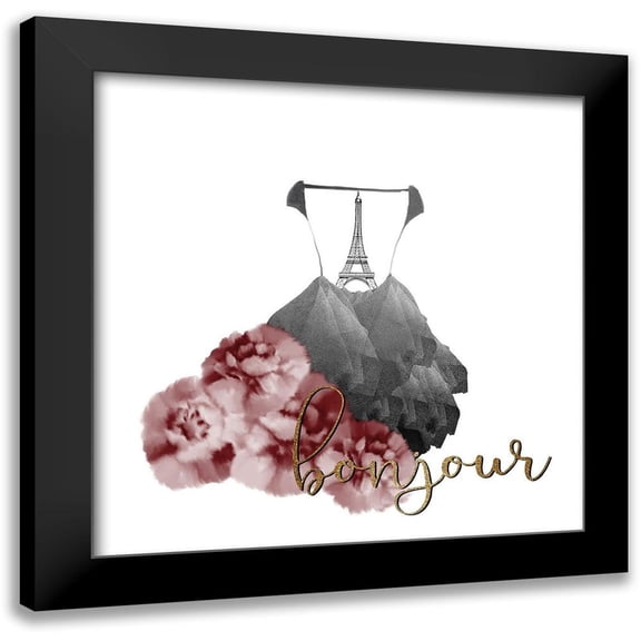 Kimberly, Allen 12x12 Black Modern Framed Museum Art Print Titled - From Paris 3 in Red