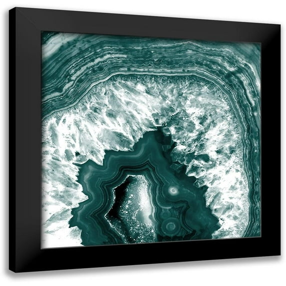 Kimberly, Allen 12x12 Black Modern Framed Museum Art Print Titled - Geo Emerald