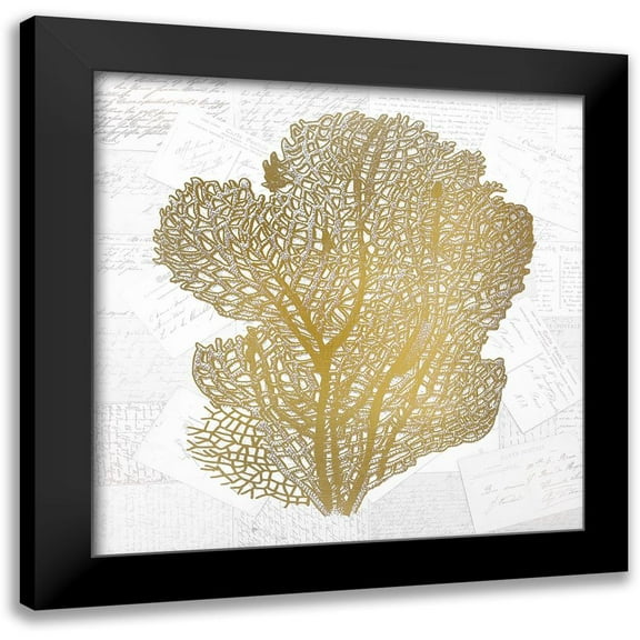 Kimberly, Allen 12x12 Black Modern Framed Museum Art Print Titled - Gold Coral 4