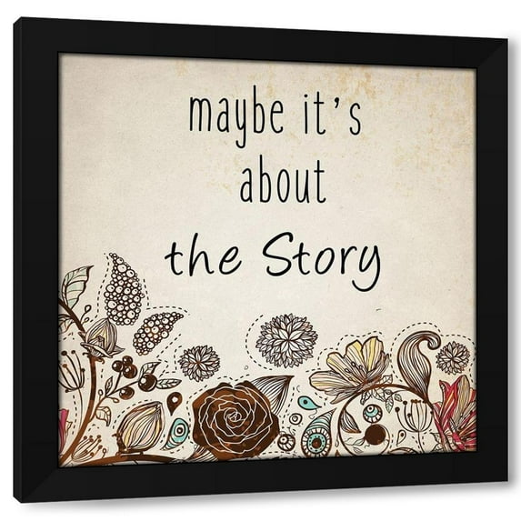 Allen Kimberly 12x12 Black Modern Wood Framed Wall Art Titled - Happy Ending 2