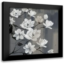 Kimberly, Allen 12x12 Black Modern Framed Museum Art Print Titled - Magnolia Branches 1