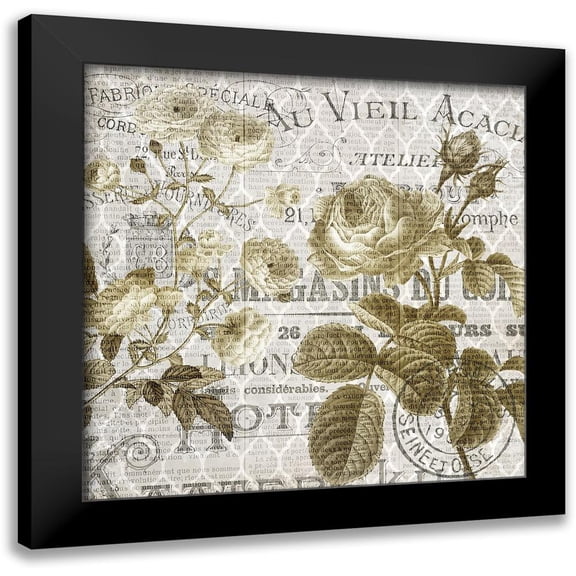 Kimberly, Allen 12x12 Black Modern Framed Museum Art Print Titled - Paris Script Series 5