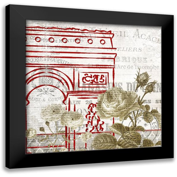 Kimberly, Allen 12x12 Black Modern Framed Museum Art Print Titled - Paris Script Series 8