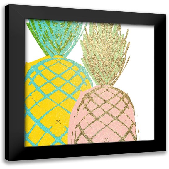 Kimberly, Allen 12x12 Black Modern Framed Museum Art Print Titled - Pineapple Bright 1