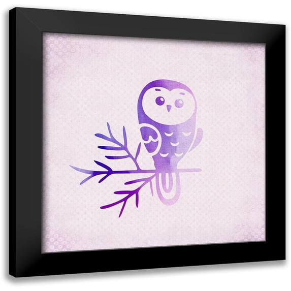 Kimberly, Allen 12x12 Black Modern Framed Museum Art Print Titled - Purple Pink Owl 2