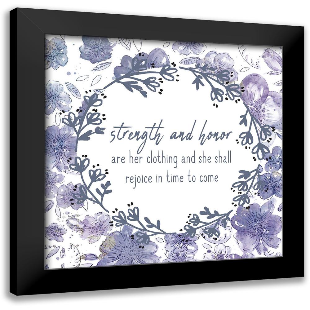Kimberly, Allen 12x12 Black Modern Framed Museum Art Print Titled - Strength and Honor