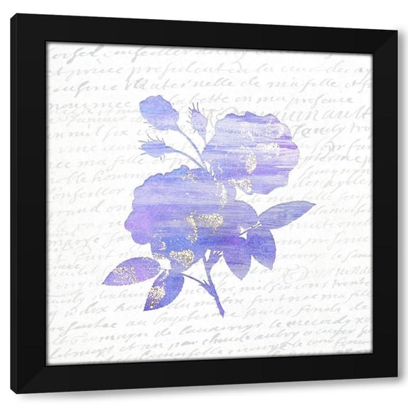Allen Kimberly 12x12 Black Modern Wood Framed Wall Art Titled - Violet Silhouette 2