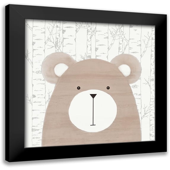 Kimberly, Allen 12x12 Black Modern Framed Museum Art Print Titled - Woodland Friends 1