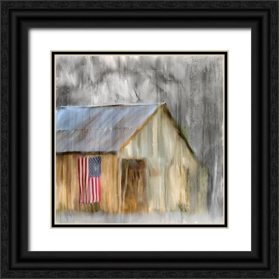 Kimberly, Allen 12x12 Black Ornate Wood Framed with Double Matting Museum Art Print Titled - American Barn