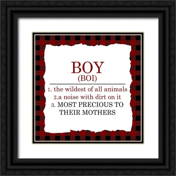 Kimberly, Allen 12x12 Black Ornate Wood Framed with Double Matting Museum Art Print Titled - Boy Definition