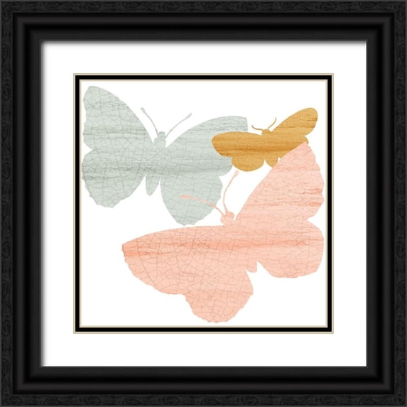 Kimberly, Allen 12x12 Black Ornate Wood Framed with Double Matting Museum Art Print Titled - Butterfly Collection 1