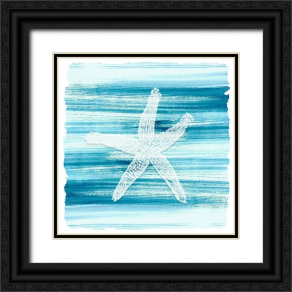 Kimberly, Allen 12x12 Black Ornate Wood Framed with Double Matting Museum Art Print Titled - Coastal Brushstroke 4