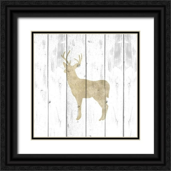 Kimberly, Allen 12x12 Black Ornate Wood Framed with Double Matting Museum Art Print Titled - Counting Antlers 3