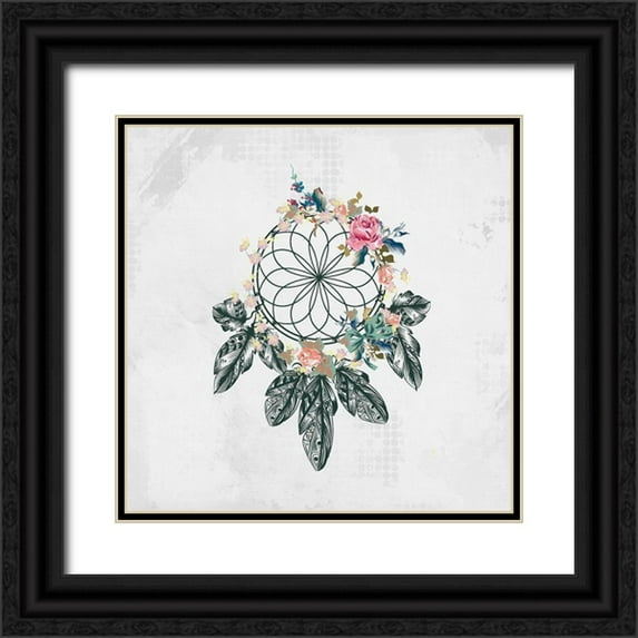 Kimberly, Allen 12x12 Black Ornate Wood Framed with Double Matting Museum Art Print Titled - Dreamcatcher 1