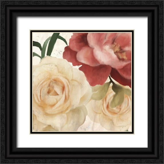 Kimberly, Allen 12x12 Black Ornate Wood Framed with Double Matting Museum Art Print Titled - Fall Blooms 1a