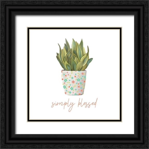 Kimberly, Allen 12x12 Black Ornate Wood Framed with Double Matting Museum Art Print Titled - Greens 2