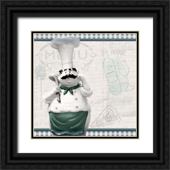 Kimberly, Allen 12x12 Black Ornate Wood Framed with Double Matting Museum Art Print Titled - In the Kitchen 1