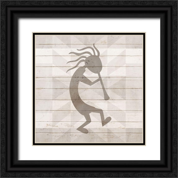 Kimberly, Allen 12x12 Black Ornate Wood Framed with Double Matting Museum Art Print Titled - Kokopelli 1