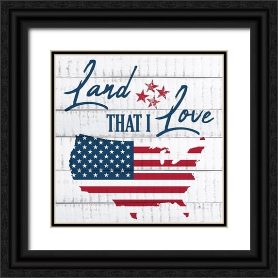 Kimberly, Allen 12x12 Black Ornate Wood Framed with Double Matting Museum Art Print Titled - Land that I Love