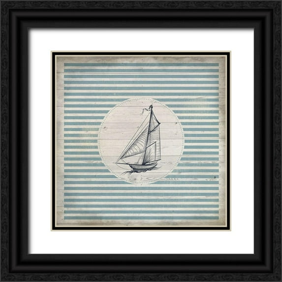 Kimberly, Allen 12x12 Black Ornate Wood Framed with Double Matting Museum Art Print Titled - Lets Sail 2