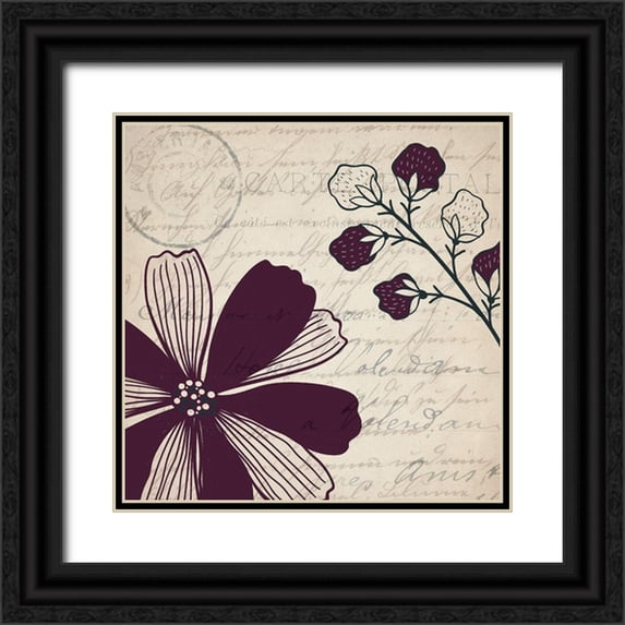 Kimberly, Allen 12x12 Black Ornate Wood Framed with Double Matting Museum Art Print Titled - Plum Square 1