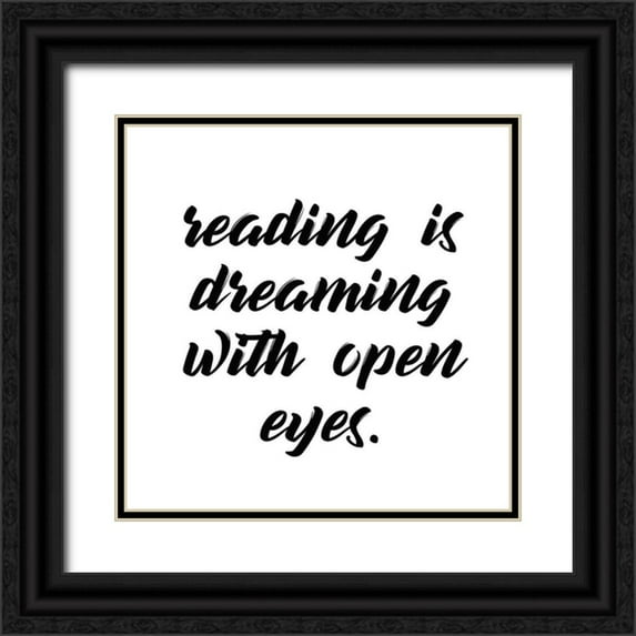 Kimberly, Allen 12x12 Black Ornate Wood Framed with Double Matting Museum Art Print Titled - Reading Dreaming