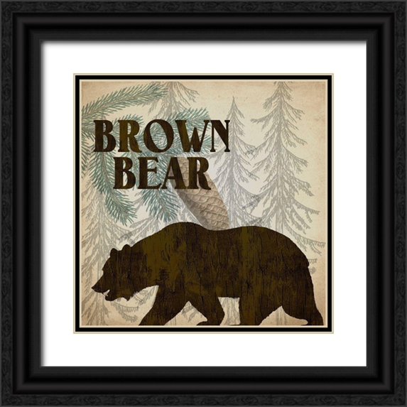 Kimberly, Allen 12x12 Black Ornate Wood Framed with Double Matting Museum Art Print Titled - Rustic Lodge 4