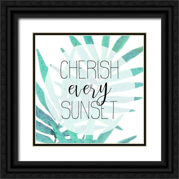 Kimberly, Allen 12x12 Black Ornate Wood Framed with Double Matting Museum Art Print Titled - Sunsets 1