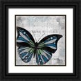 thumbnail image 1 of Kimberly, Allen 12x12 Black Ornate Wood Framed with Double Matting Museum Art Print Titled - Vintage Butterfly 2, 1 of 4