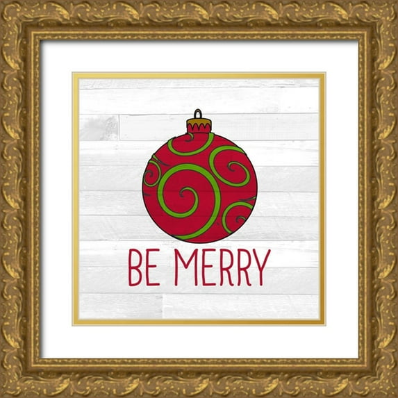 Kimberly, Allen 12x12 Gold Ornate Wood Framed with Double Matting Museum Art Print Titled - Be Merry