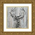 thumbnail image 1 of Kimberly, Allen 12x12 Gold Ornate Wood Framed with Double Matting Museum Art Print Titled - Cabin Rules 2, 1 of 4