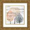 thumbnail image 1 of Kimberly, Allen 12x12 Gold Ornate Wood Framed with Double Matting Museum Art Print Titled - Fall Trees 2, 1 of 4