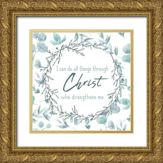 Kimberly, Allen 12x12 Gold Ornate Wood Framed with Double Matting Museum Art Print Titled - I can Do All Things