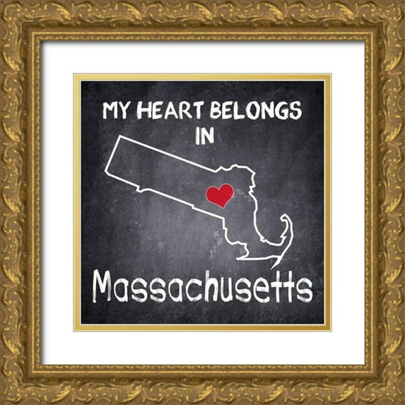 Kimberly, Allen 12x12 Gold Ornate Wood Framed with Double Matting Museum Art Print Titled - My Heart MA