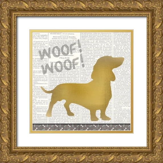 Kimberly, Allen 12x12 Gold Ornate Wood Framed with Double Matting Museum Art Print Titled - Ruff Ruff 2